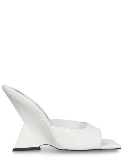 105mm cheope leather mules - The Attico - Women | Luisaviaroma Attico Heels, The Attico, Leather Mules, Leather Upper, Slip On, Heels, Leather, White