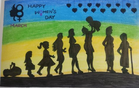 8march Women Day, Women's Day Drawing, Drawing With Oil Pastels, Drawing Room Interior Design, Women Day, Drawing Fashion, Meaningful Drawings, Beautiful Art Paintings, Small Drawings