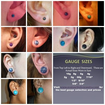 Gauge sizes in ear. Stretched ears. Pericing. Gauge . Plugs . Gauge size . 10mm gauge to 1 inch Gauge Size Chart, Gauges Size Chart, Ear Gauge Sizes, Gauge Sizes, Stretched Ear Lobes, Ear Peircings, Types Of Ear Piercings, Ear Gauge, Ear Gauges Plugs