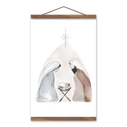 Manger Scene Watercolor, Nativity Scene Watercolor, Simple Nativity Painting, Nativity Watercolor, Watercolor Nativity, Beautiful Holidays, Simple Nativity, Nativity Painting, Christian Christmas Cards