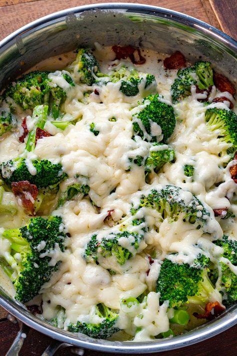 Creamed Broccoli Creamed Broccoli, Broccoli Side Dishes, Broccoli With Bacon, Broccoli Cauliflower Recipes, Broccoli Cheese Bake, Vegetable Dishes Recipes, Broccoli Recipes Side Dish, Broccoli Salad With Cranberries, Broccoli Side Dish