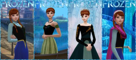 Sims 4 Anna Cc, Skin Overlay, Zombie Christmas, Frozen Outfits, 4 Princess, Disney Challenge, Frozen Dress, Skin Details, Anna Dress