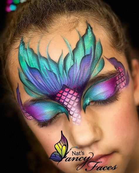 Fish Face Paint, Peacock Face Painting, Fox Face Paint, Mermaid Face Paint, Animal Face Paintings, Festival Face Paint, Adult Face Painting, Girl Face Painting, Face Painting Tutorials