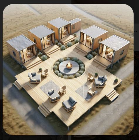 Glamping Resort Ideas, Small Resort Design Plan, Small Resort Design, Mini Resort Ideas, Compound Living, Resort Design Plan, Tiny House Village, Glamping Resorts, Resort Architecture