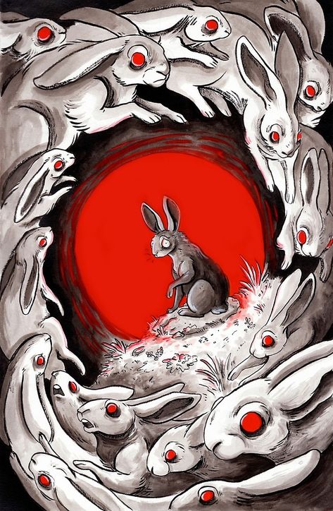 Watership Down by linseedling Arte Indie, Watership Down, White Rabbits, Rabbit Art, Bunny Art, Scary Art, Creepy Art, The Bunny, Weird Art