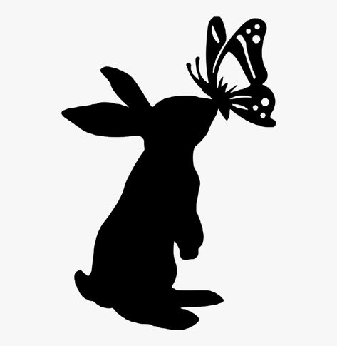 Bunny Butterfly, Rabbit Silhouette, Bunny Silhouette, Butterfly Decal, Silhouette Template, Siluete Umane, Silhouette Images, Butterflies Svg, Silhouette Stencil