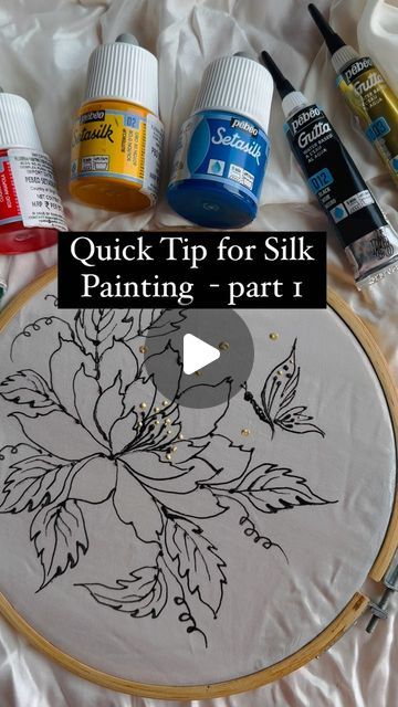 Silk Painting Designs Patterns, Fabric Paint Designs Fabric Paint Designs Patterns, Silk Fabric Painting Tutorials, Hand Painting Flowers On Fabric, Silk Saree Painting Designs, Dry Brush Painting On Fabric, Silk Painting Ideas Patterns, Painting On Satin Fabric, Outline For Painting