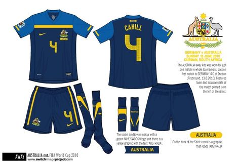 Australia away kit for the 2010 World Cup Finals. Pre Match Jersey, World Cup 2010, Durban South Africa, Soccer Outfits, Football Fashion, Everton Fc, Nike Swoosh Logo, World Cup Final, Sports Logos