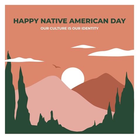 Modern Duotone Native American Day Postcard Modernism Graphic Design, American Day, Postcard Template, Brand Kit, Editing Tools, Modernism, Free Graphic Design, Earth Tones, Say Hello