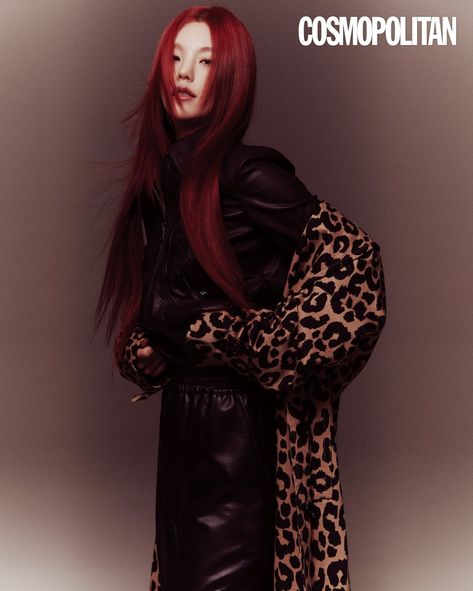 Hwang Yeji, December 2023, Cosmopolitan, Tumblr, Memes, Red, Hair