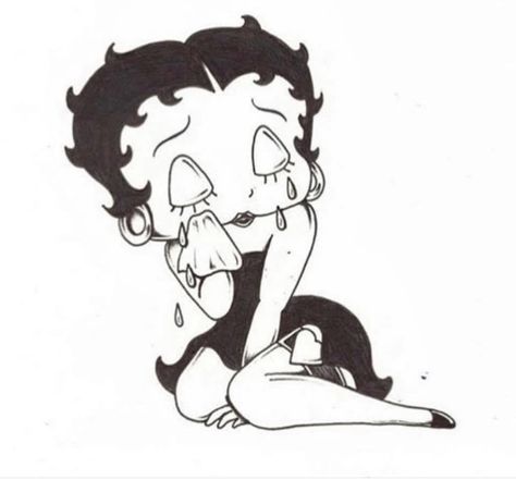 Betty Boop Smile Now Cry Later, Betty Boop Chicano Art, Betty Boop Clipart, Betty Boop Art Vintage, Betty Boop Outline, Betty Boop Tattoo Vintage, Betty Boop Sketch, Betty Boop Black And White, Betty Boop Tattoo Ideas