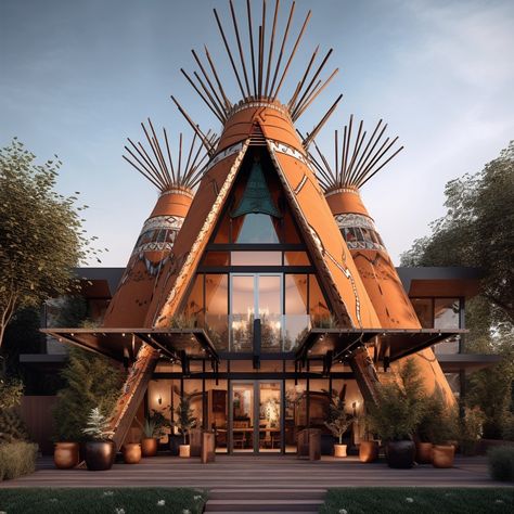 Awesome house - Native American History | Facebook Native American Architecture, Indigenous Architecture, Native American Houses, Diy Teepee Tent, Native American Home, Fantasy Architecture, Arch Ideas, African House, Classy Living Room