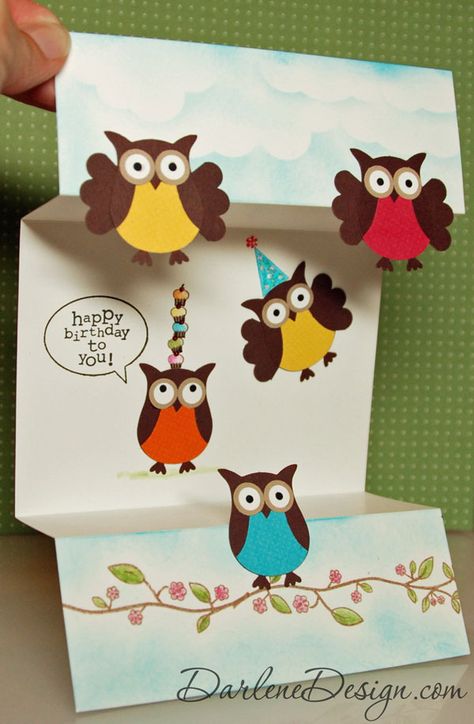 Owl Punch Cards, Owl Cards, Punch Art Cards, Owl Punch, Owl Card, Bird Cards, Fancy Fold Cards, Punch Art, Punch Cards