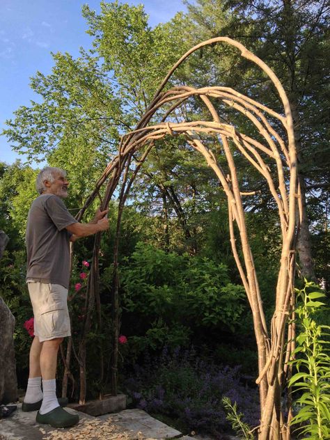 Grape Vine Trellis Ideas, Vine Trellis Ideas, Rustic Trellis, Grape Vine Trellis, Rustic Arbor, Garden Archway, Vine Trellis, Garden Arbor, Garden Arches