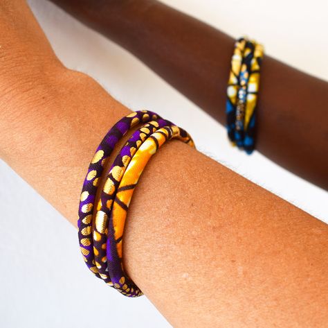 Bracelet Or, Etsy Bracelets, French Design, African Print, Embroidered Friendship Bracelet, Friendship Bracelets, Leather Bracelet, Violet, Wax