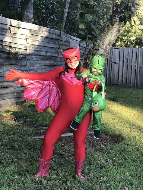 Owlette adult costume Diy Pj Masks Costume, Hit Girl Costumes, Toadette Costume, Mother Son Halloween Costumes, Owlette Costume, Easy Fancy Dress, Linen Summer Outfits, Lamb Costume, Pj Masks Owlette