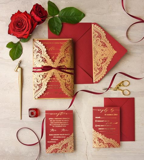 Mandala Wedding Invitation, Red And Gold Wedding, Mandala Wedding, Marsala Wedding Invitation, Wedding Invitations Uk, Red Wedding Invitations, Glitter Wedding Invitations, Indian Wedding Cards, Boda Mexicana