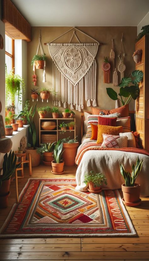 Boho Bedroom Decor: 31 Dreamy Ideas to Elevate Your Cozy Retreat with Bohemian Charm 8 Bedroom Inspirations Aesthetic, Zen Ideas, Newport House, Indian Bedroom, Stile Boho Chic, Boho Chic Bedroom, Bohemian Bedroom Decor, Bohemian Interior, Bohemian Bedroom