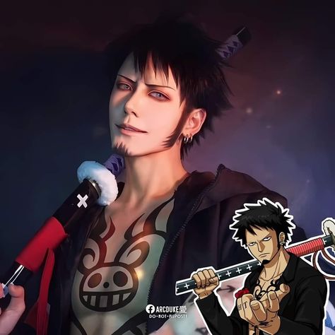 One piece Law Cosplay, Trafalgar Law Wallpapers, Trafalgar D Water Law, Cosplay Boy, One Piece Cosplay, Detective Conan Wallpapers, Face Reference, Trafalgar Law, One Piece (anime)