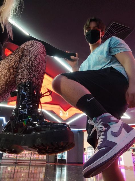 Cute couples goth girl soft boy Tyler the creator boy couple shoes doc martens nike Nerd And Goth Couple Aesthetic, Goth Girlfriend And Soft Boyfriend, Punk Bf And Soft Gf, Gamer Bf Aesthetic, Alt Gf And Nerd Bf, Goth Gf And Nerd Bf, Skater Bf And Gf, Emo Boy And Soft Girl Couple, Gamer Couple