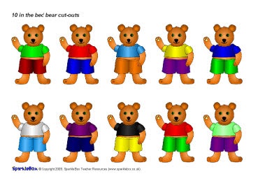 10 in the bed bear cut-outs (SB2115) - SparkleBox Ten In The Bed Activities, Number Rhymes, Music Preschool, Ten In The Bed, Counting Rhymes, Farm Songs, Lullaby Songs, Sheep Nursery, Toddler Bedtime