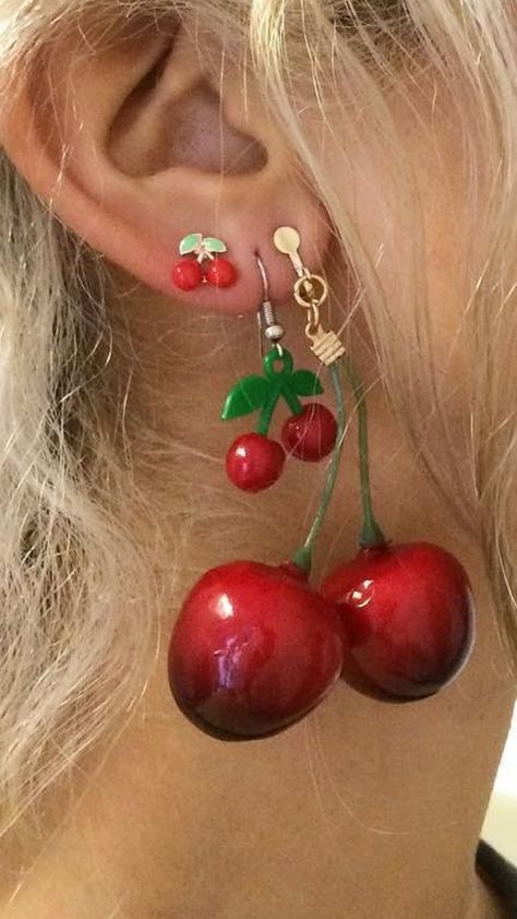 Penelope Garcia, Cherry Earrings, Piercing Tattoo, Red Aesthetic, Jewelry Inspo, Kanye West, Piercing Jewelry, Cute Jewelry, Tattoos And Piercings