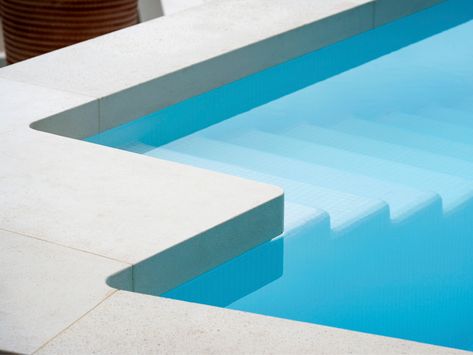 Pool Edging Ideas, Modern Pool Coping, Pool Flooring, Pool Concrete, Pool Surrounds, Pool Paving, Eco Outdoor, Pool Finishes, Pool Renovation