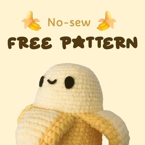 Amigurumi Plushies, Food Plushies, Instagram Pattern, Banana Pattern, Crochet Cute, Handmade Plushies, Crochet Food, Kawaii Crochet, Cute Diy