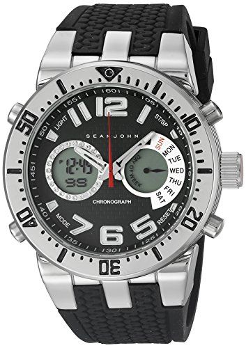 Sean John Mens 10021794 Sport AnalogDigital Display Analog Quartz Black Watch *** Check this awesome product by going to the link at the image.Note:It is affiliate link to Amazon. Amazon Advertising, Sean John, Black Watch, Wrist Watches, Breitling Watch, Chronograph, Black