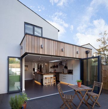 Cleaveland Road - Transitional - Exterior - london - by DBLO Associates Architects Transitional House Exterior, Flat Roof Extension, Single Storey Extension, House Extension Plans, Transitional Exterior, Roof Extension, Glass Extension, House Extension Design, Rear Extension