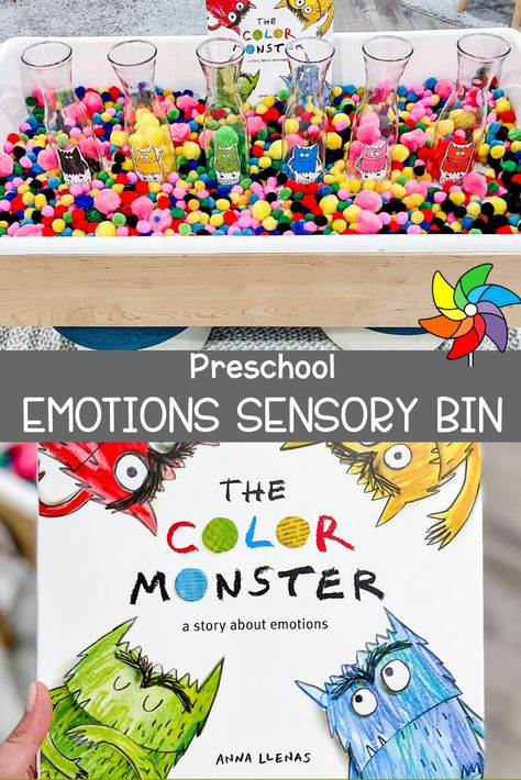 Emotions Sensory Bin, Preschool Emotions, Emotions Preschool Activities, Feelings Activities Preschool, The Color Monster, Feelings Preschool, Color Monster, Books For Preschoolers, Emotions Preschool