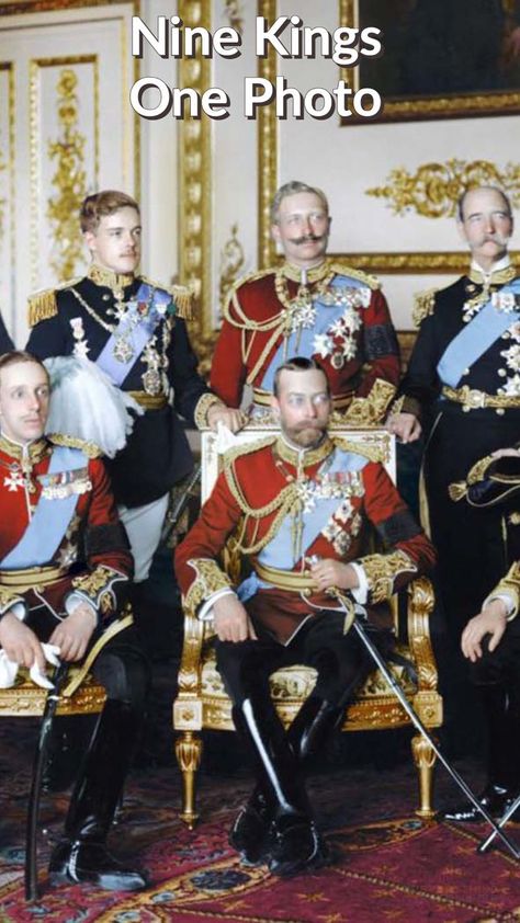 On May 20, 1910, an event occurred that had never occurred before or since. 

Gathered for the funeral of the British King Edward VII, nine different European monarchs assembled inside Windsor Castle for a photo.

In the immediate years after this image was taken, life would change dramatically for most of the monarchs. 

Learn more about the day nine kings were in one room and what happened to them later on this episode of Everything Everywhere Daily. King Haakon Vii, All In One Room, Kings Of England Timeline, Kings Row 1942, Edward Windsor, British Monarchy Family Tree, Windsor Palace, Inside Windsor Castle, English Monarchs