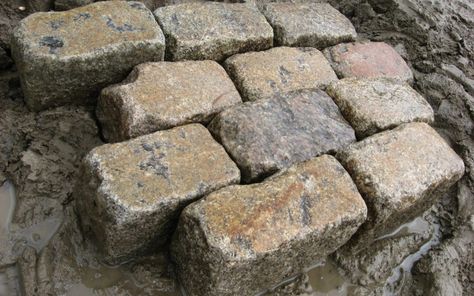 What is Belgian Block? Granite Cobblestone, Curb Stone, Cobblestone Patio, Belgian Block, Cobblestone Pavers, Driveway Pavers, Granite Blocks, Spanish Garden, Driveway Paving