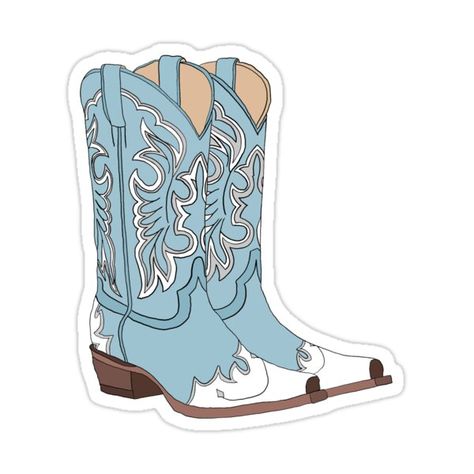 Duck Cowboy Tattoo, Cowboy Boots Clipart, Cowboy Boots Sticker, Cowboy Boots Illustration, Cowboy Boot Graphic, Cowboy Boots Drawing, Cowboy Stickers, Country Stickers, Car Living Room