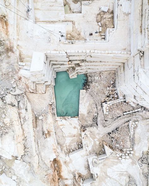 Daily Overview on Instagram: “Check out this shot by @tomhegen.de of a marble quarry in Carrara, Italy. We are huge fans of his work! . The blue-grey marble extracted…” Mining Drawing, Marble Factory, Carrara Italy, Marble Quarry, Marble City, Rock Quarries, Stone Quarry, Marble Arch, The Marble