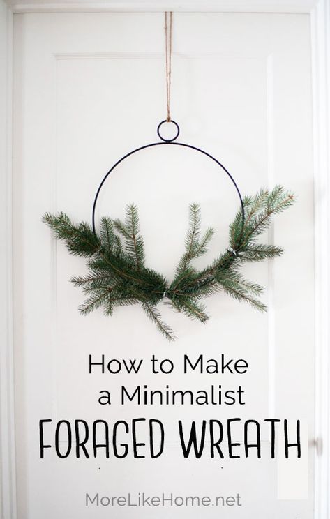 Minimalist Wreath Diy, Minimal Wreath, Minimalist Wreath, Minimal Christmas Wreath, Minimalist Wreath Christmas, Minimalist Christmas Wreath Diy, Window Wreaths Indoor, Minamilist Christmas Wreath, Minimal Eucalyptus Wreath