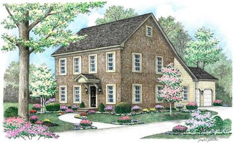 Main image for house plan # 18051 Salt Box House Plans, Saltbox House Plans, Salt Box House, Saltbox House, Colonial House Plans, Saltbox Houses, Vintage House Plans, Farmhouse Style House Plans, Country Style House Plans