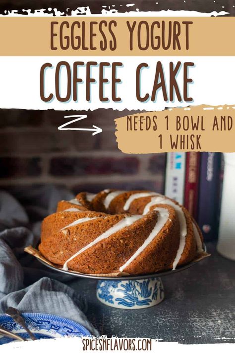 Coffee Cake Without Eggs, Cake Recipe Without Eggs, Yogurt Coffee Cake, Cake Without Eggs, Yogurt Coffee, Baking Bread At Home, Cake Recipes Without Eggs, Coffee Cake Recipe, Egg Cake