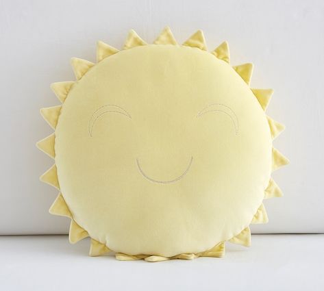 Sun Pillow | Pottery Barn Kids Sun Pillow, Sun Designs, Girl Beds, Kids Pillows, Pottery Barn Teen, Nursery Bedding, Kids Bedding, Cotton Velvet, My New Room