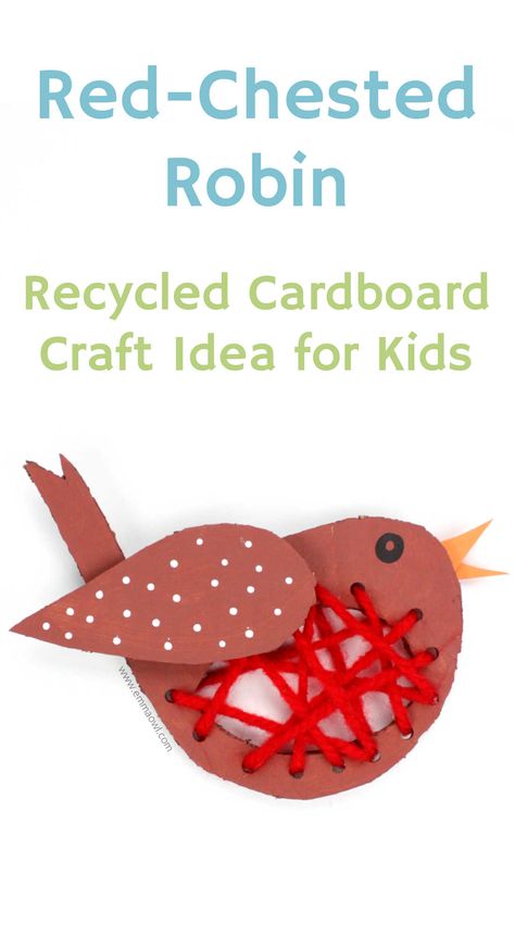 Winter Bird Crafts For Kids, Robin Crafts For Kids, Robin Craft, Nature Preschool, Prek Crafts, Robin Christmas, Animal Crafts For Kids, Bird Crafts, Recycled Cardboard