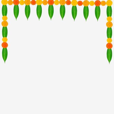 Vector traditional indian marigold flowe... | Premium Vector #Freepik #vector #gudi #flower-garland #indian-flower #gudi-padwa Mango Leaves Decoration, Flower Garland Indian Wedding, Hindu Garland, Indian Flower Garlands, Flower Garland Diy Indian, Indian Garland, Indian Marigold, Marigold Flower Garland, Indian Marigold Flower Garlands