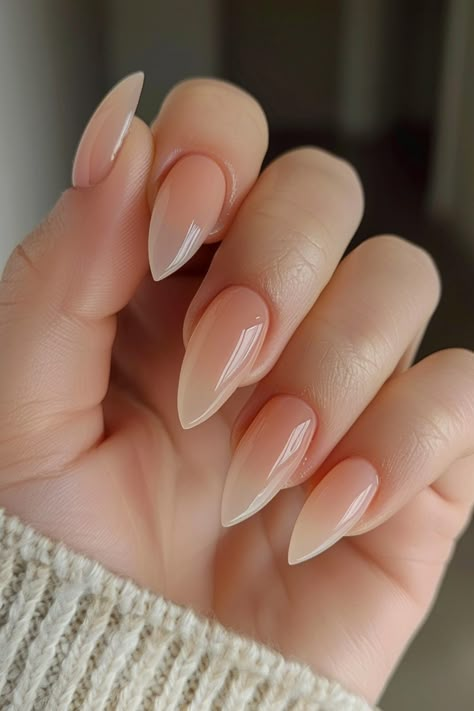 Are you tired of short, stubby nails that never seem to grow? Do you constantly find yourself searching for ways to make your nails appear longer and more elegant? As someone who has struggled with Natural Look Almond Nails, Nails On Short Nail Beds, Design For Almond Nails, Natural Elegant Nails, Nude Pointy Nails, Types Of French Tips Nails, Long Classy Nails, French Outline Nails, Short Stubby Nails