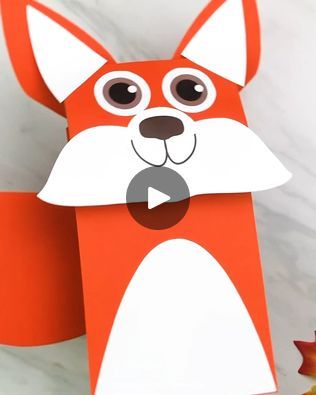 Wolf Puppet Craft, Fox Puppet Craft, Construction Paper Fox, Fox Made Out Of Leaves, Fox Finger Puppet, Fox Puppet, Puppet Craft, Puppet Crafts, Find It