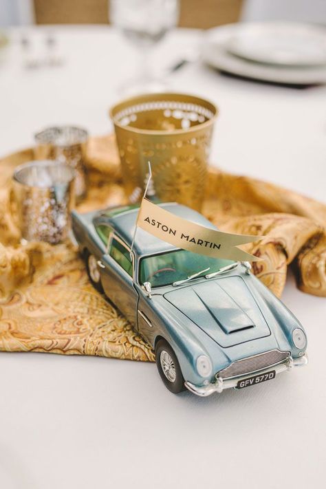 Vintage Car Table Number Wedding Reception Centerpiece Car Themed Wedding, Car Centerpieces, Vintage Baby Shower Boy, Casual Wedding Reception, Wedding Reception Centerpiece, 90 Birthday, Bright Wedding Colors, Car Table, Vintage Car Wedding