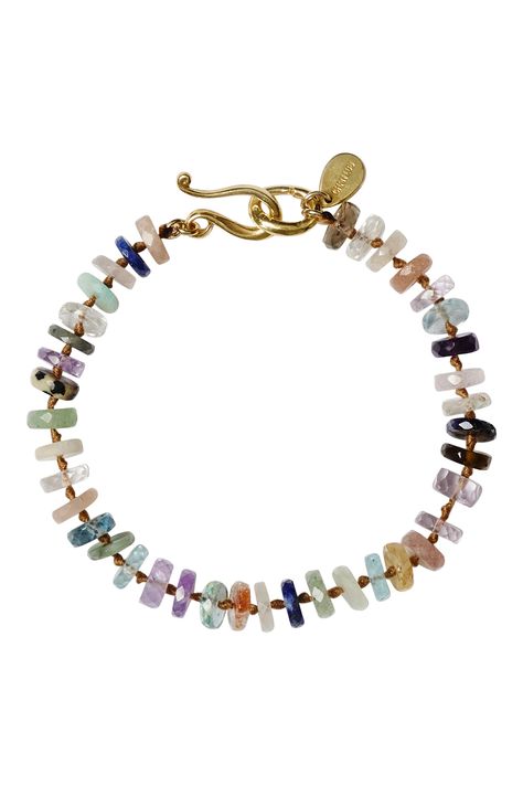 Multi semi-precious stone bracelet with a gold hook clasp. 18k gold plated sterling silver, assorted semi-precious stones. 6 3/4" in length. Style#: BG-6346LQ Semi Precious Stone Bracelet, Chan Luu, Hook Clasp, Semi Precious Stones, Stone Bracelet, Gold Plated Sterling Silver, Semiprecious Stones, Precious Stones, Semi Precious