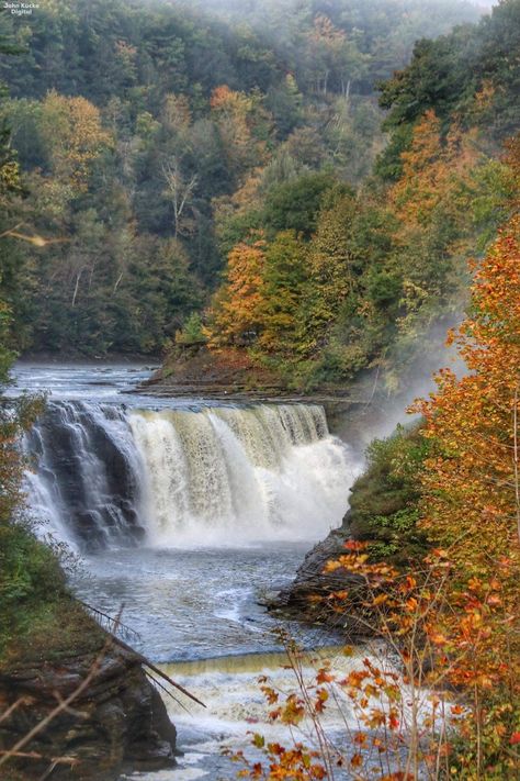 New York, USA Poly Wedding, Letchworth State Park, New York Attractions, Waterfall Features, Park In New York, River Falls, Autumn Scenery, Beautiful Park, Fall Pictures