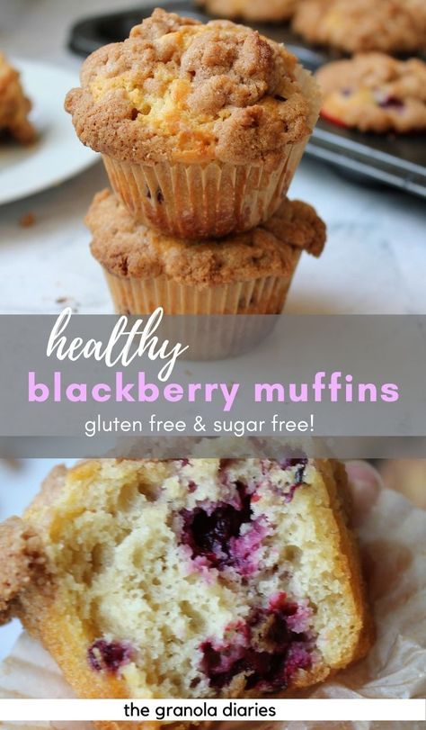 Blackberry Recipes Healthy Clean Eating, Blackberry Dessert Recipes Healthy, Blackberry Healthy Recipes, Gluten Free Blackberry Muffins, Healthy Blackberry Recipes, Blackberry Muffins Healthy, Healthy Berry Muffins, Blackberry Recipes Easy, Blueberry Muffins Gluten Free