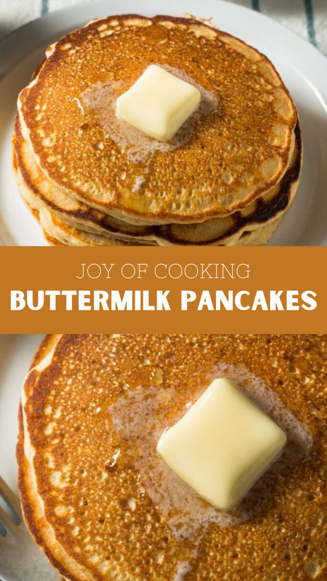 Joy Of Cooking Buttermilk Pancakes Buttermilk Pancakes Recipe, Pancake Recipe Buttermilk, Buttermilk Pancakes, Joy Of Cooking, Pancake Recipe, Recipe Using, Buttermilk, Melted Butter, Purpose Flour