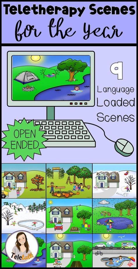 Prepositions Activities, Goal Areas, Speech Language Pathology Activities, Speech Teletherapy, Color Scenes, Descriptive Language, Speech Therapy Tools, Slp Materials, School Speech Therapy