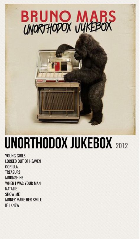 minimal poster of the album unorthodox jukebox by bruno mars Minimalistic Album Posters, Alternative Minimalist Album Covers Rock, Alternative Minamilist Album Cover, Alternative Minimalist Music Album Polaroid Poster, Alternate Minimalist Album Covers, Minimalistic Album Covers, Minimalistic Music Poster, Minimalist Album Posters, Alternative Music Posters